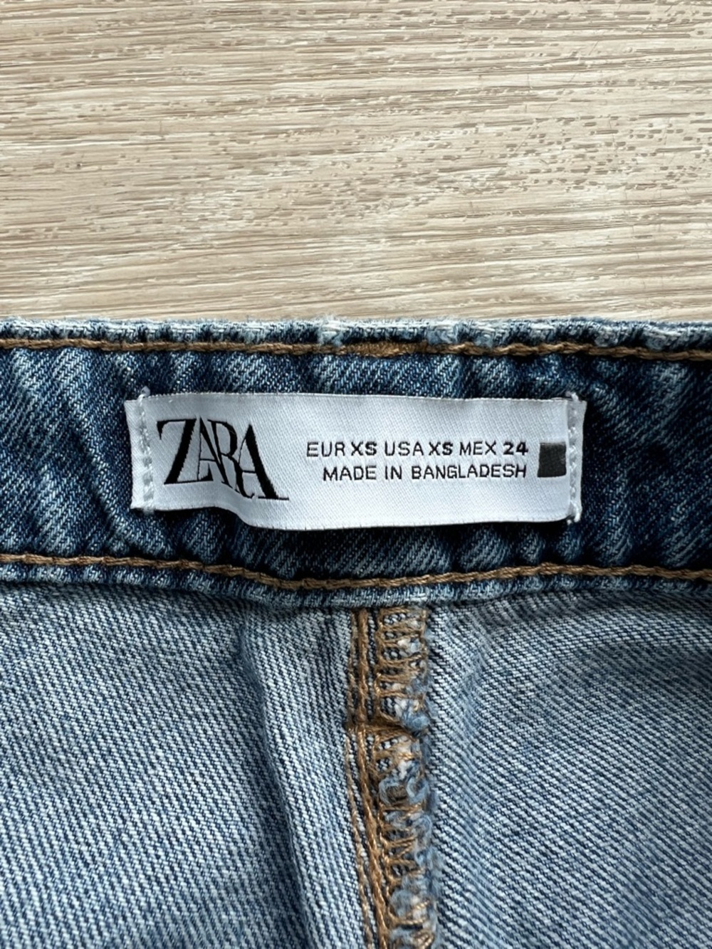 Zara Blue Denim Skort with Frayed Hem - Picture 6 of 6